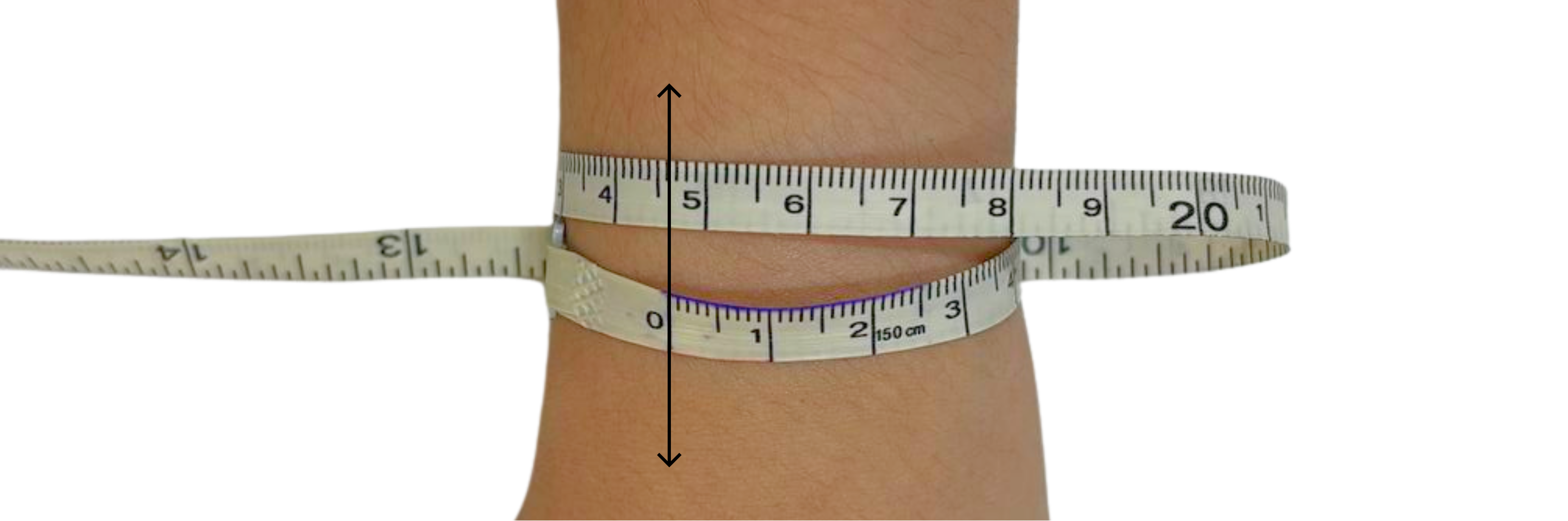 Measuring tape around wrist
